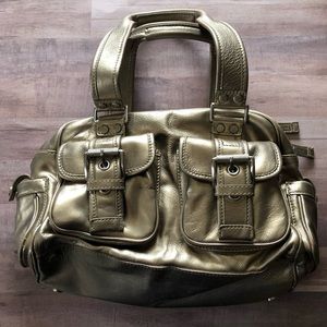 Gold leather Michael Kors satchel purse